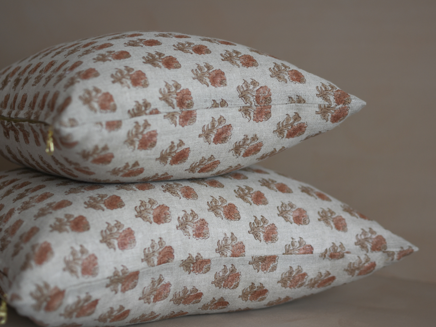 Luna Linen Block Print Pillow