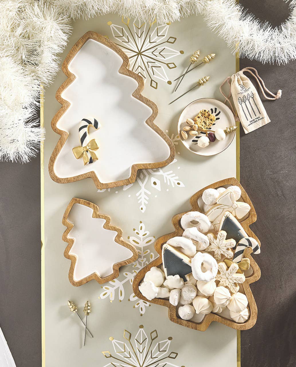 Mango Wood + Enamel Tree Platter