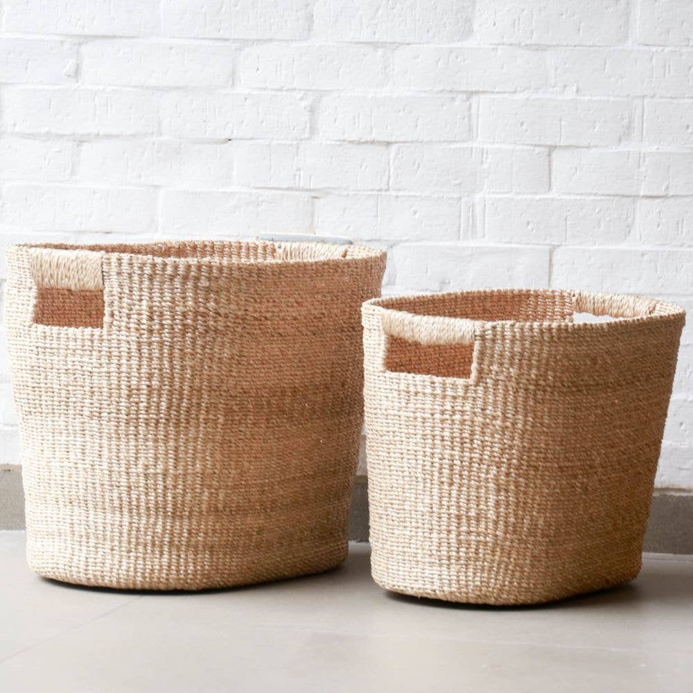 Natural Large Oval Woven Basket - Modern Baskets | LIKHA