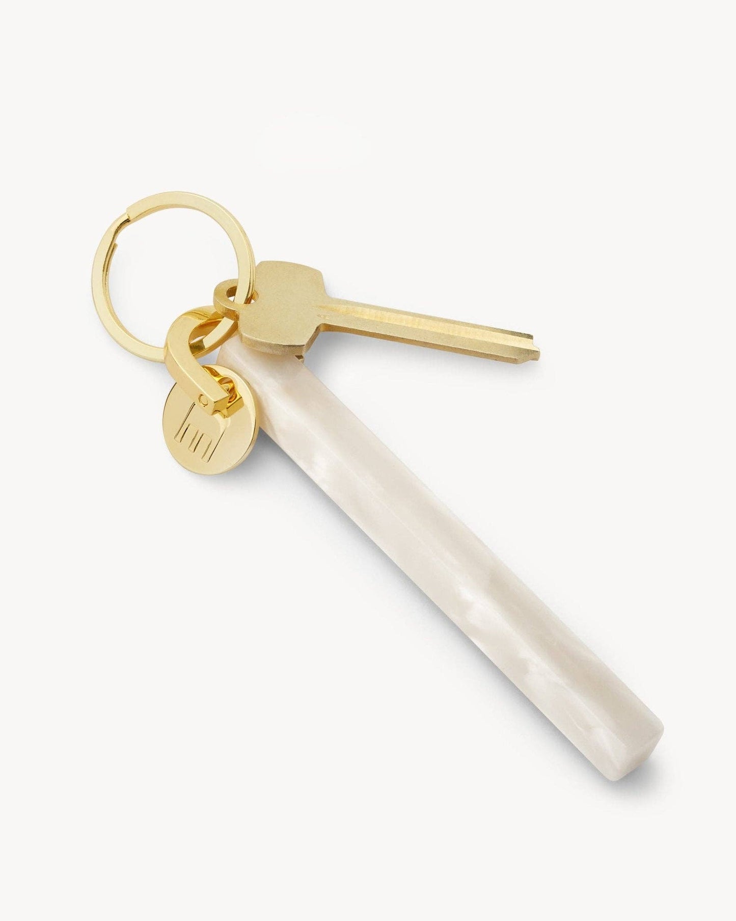 Bar Keychain in White Shell