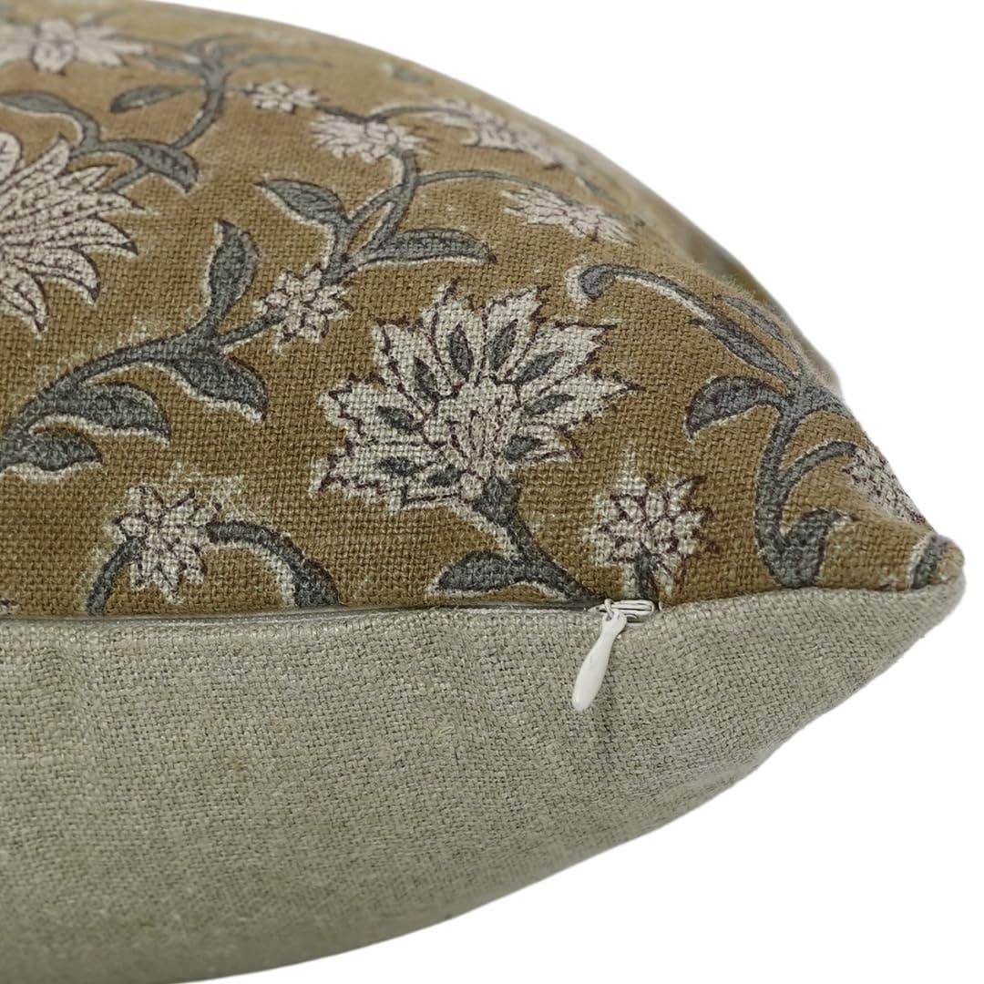 Aradhna Handcrafted Block Print Linen Pillow