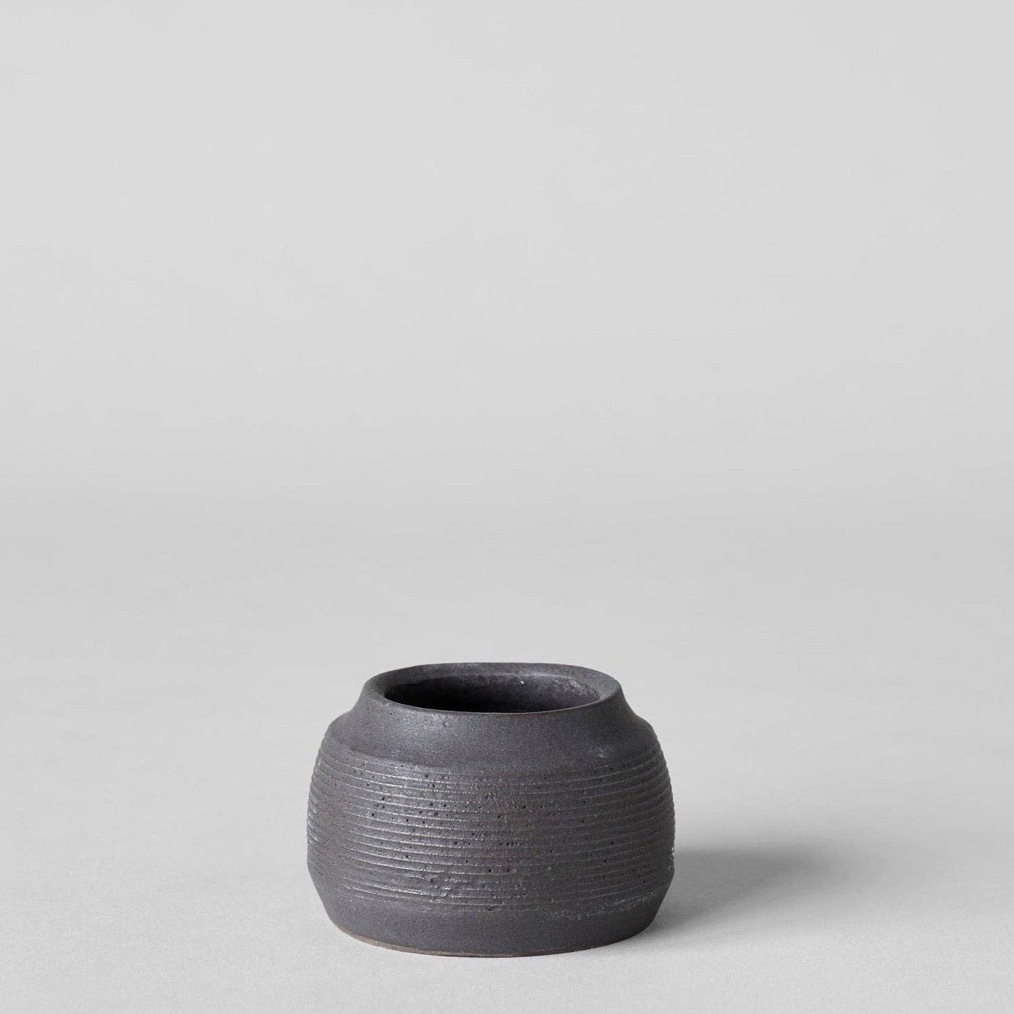 Stoneware Match Strike Pot: Black