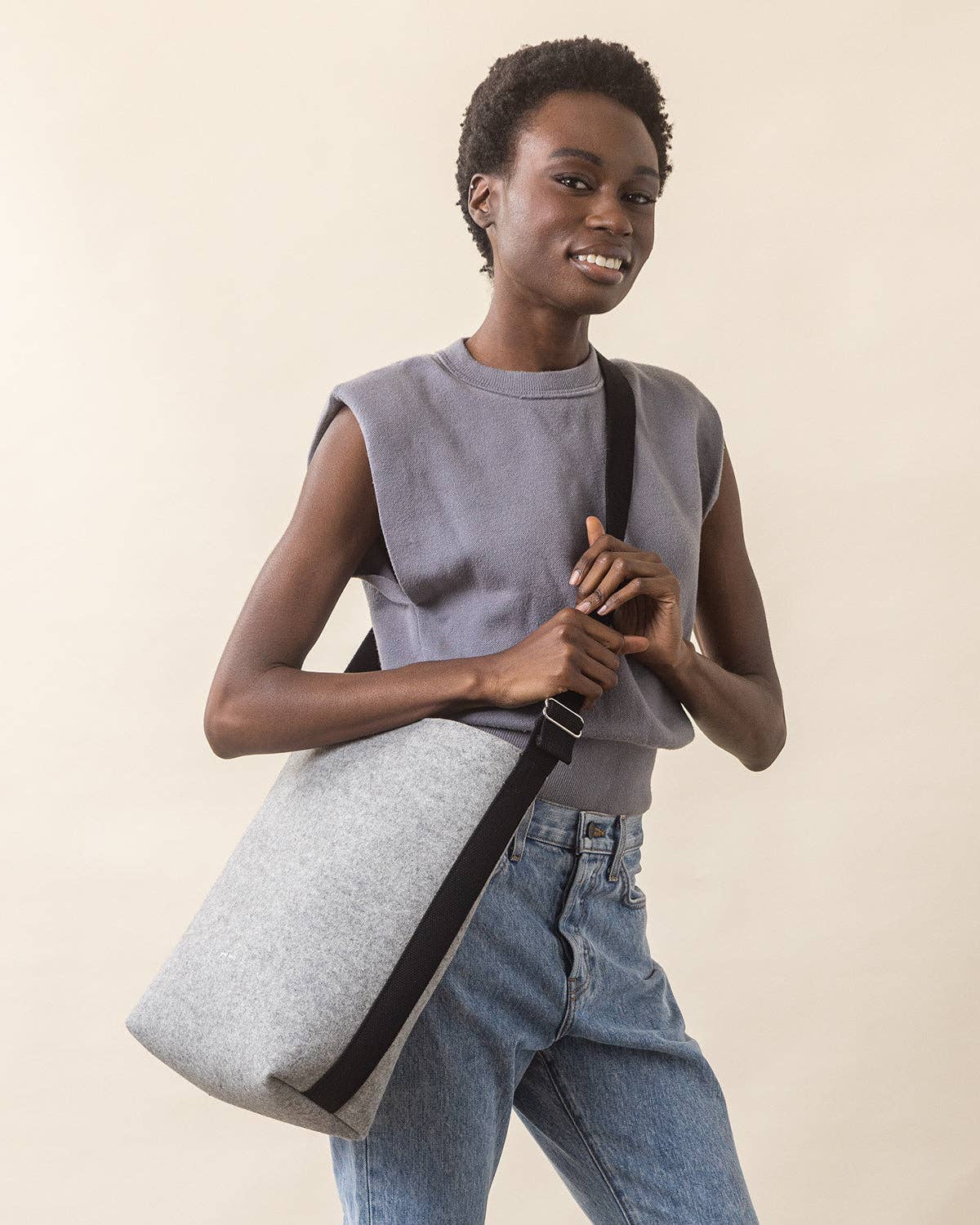 Campus Merino Wool Felt Tote: Granite
