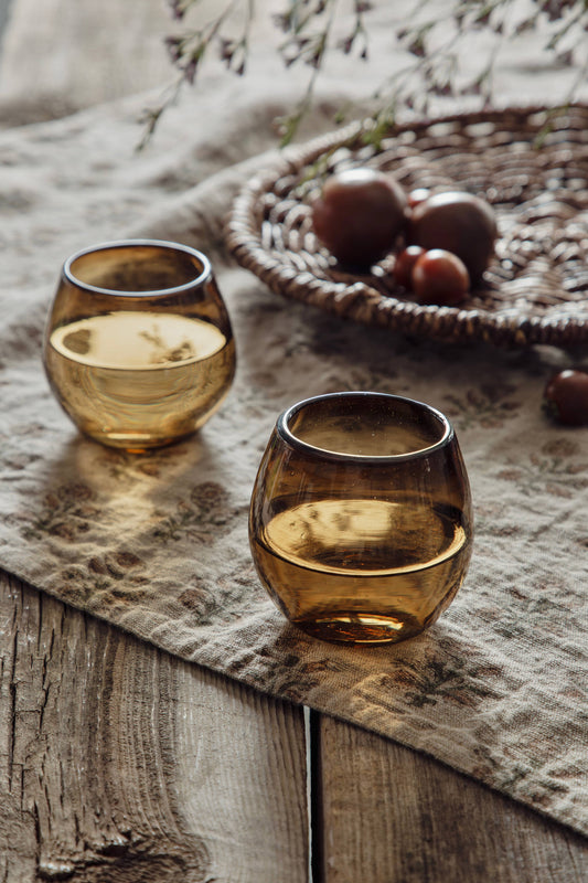 Ronde Blown Glass, Amber