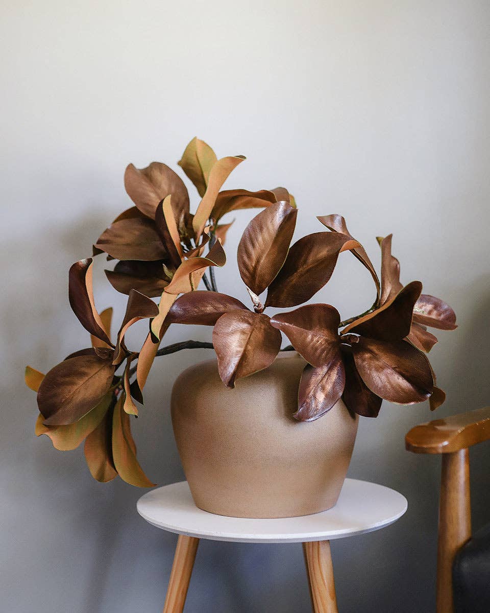 Fall Magnolia Leaf Branch 25"