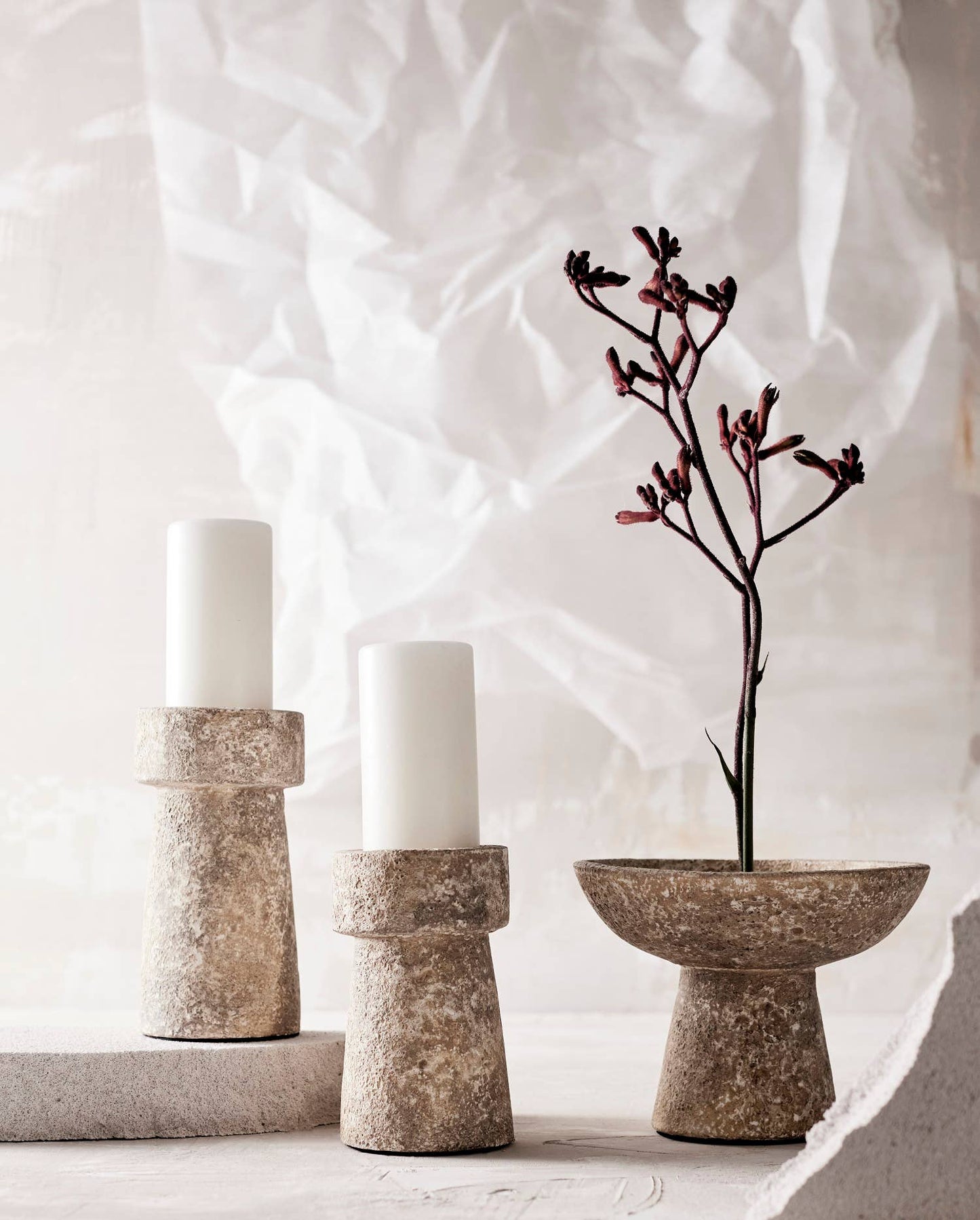 Eris Candle holder - Rustic sand: Rustic Sand / TERRACOTTA