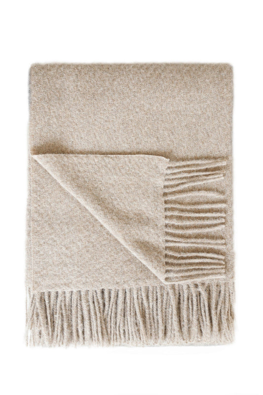 Cork Alpaca Wool Throw : Latte Melange