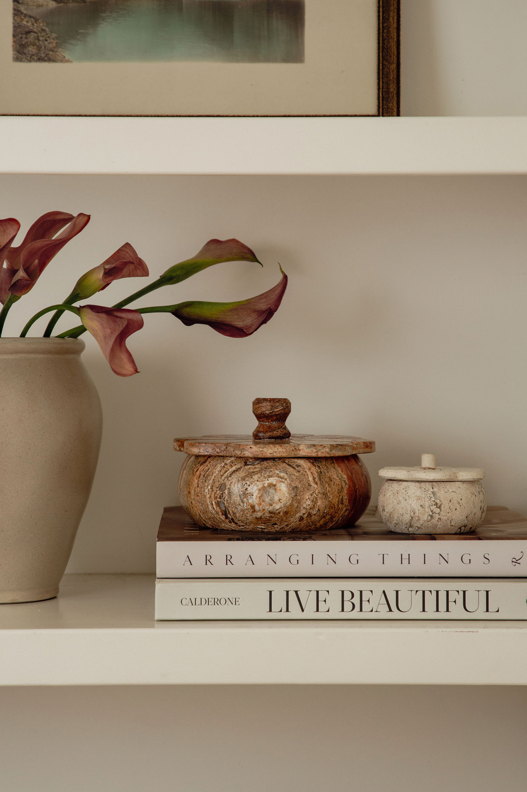 Large Travertine Trinket Box