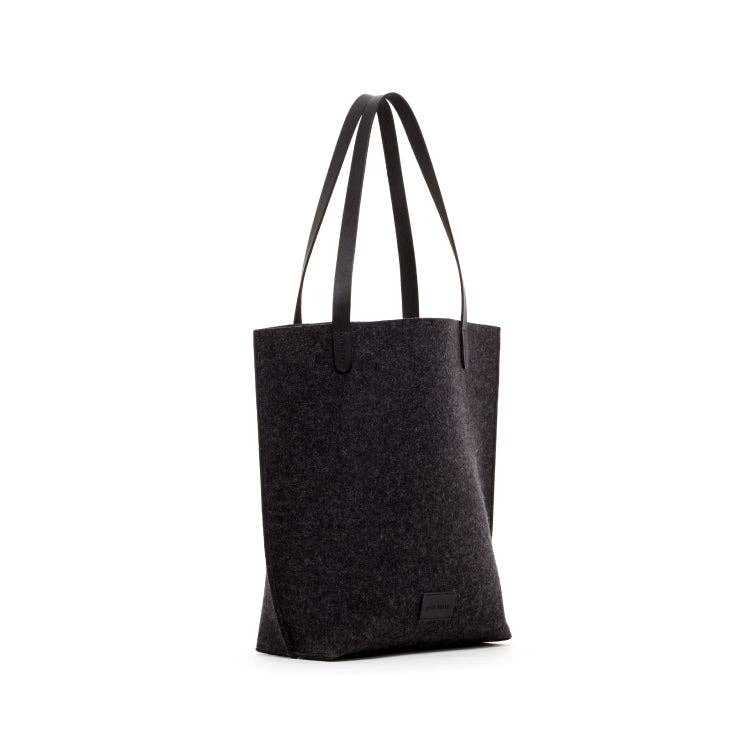 Hana Merino Wool Felt Tote: Black