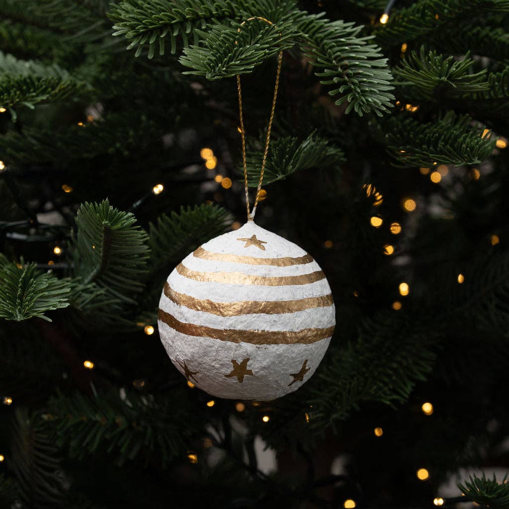 Cotton Mache Starry Bauble