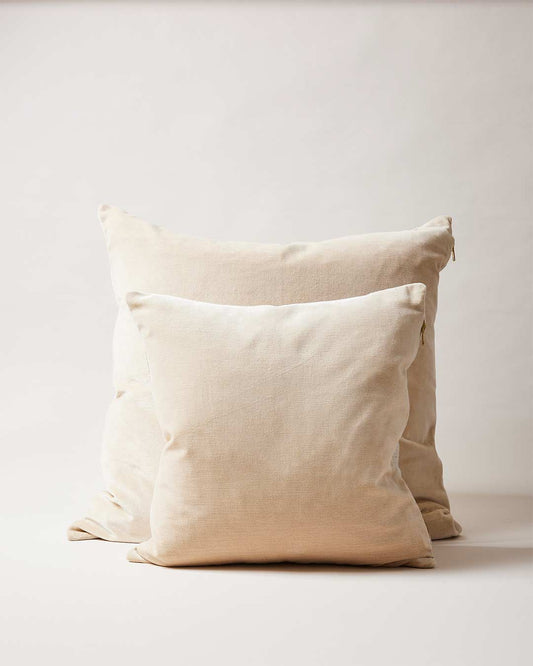 Velvet + Linen Pillow: Natural
