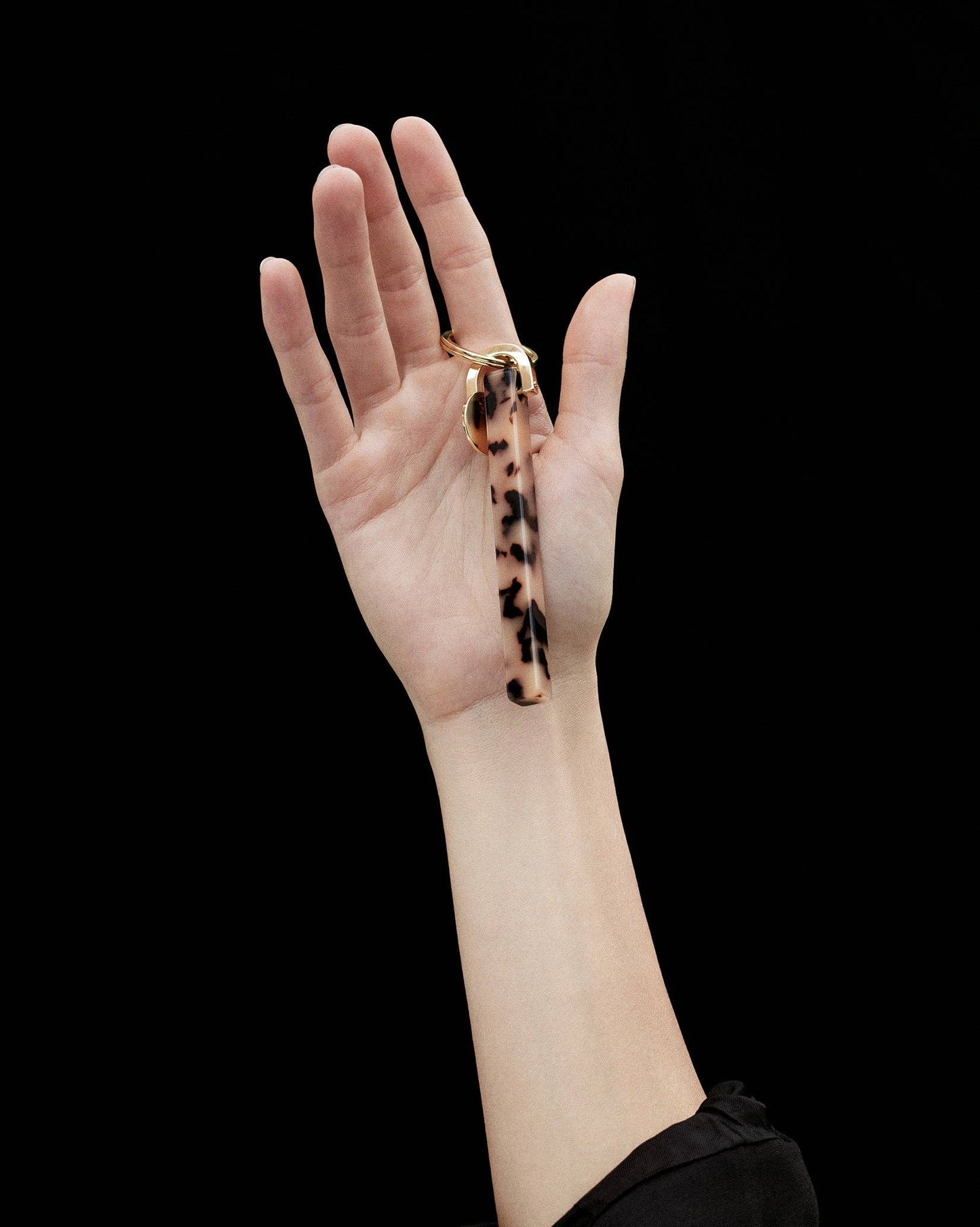 Bar Keychain in Black Marble