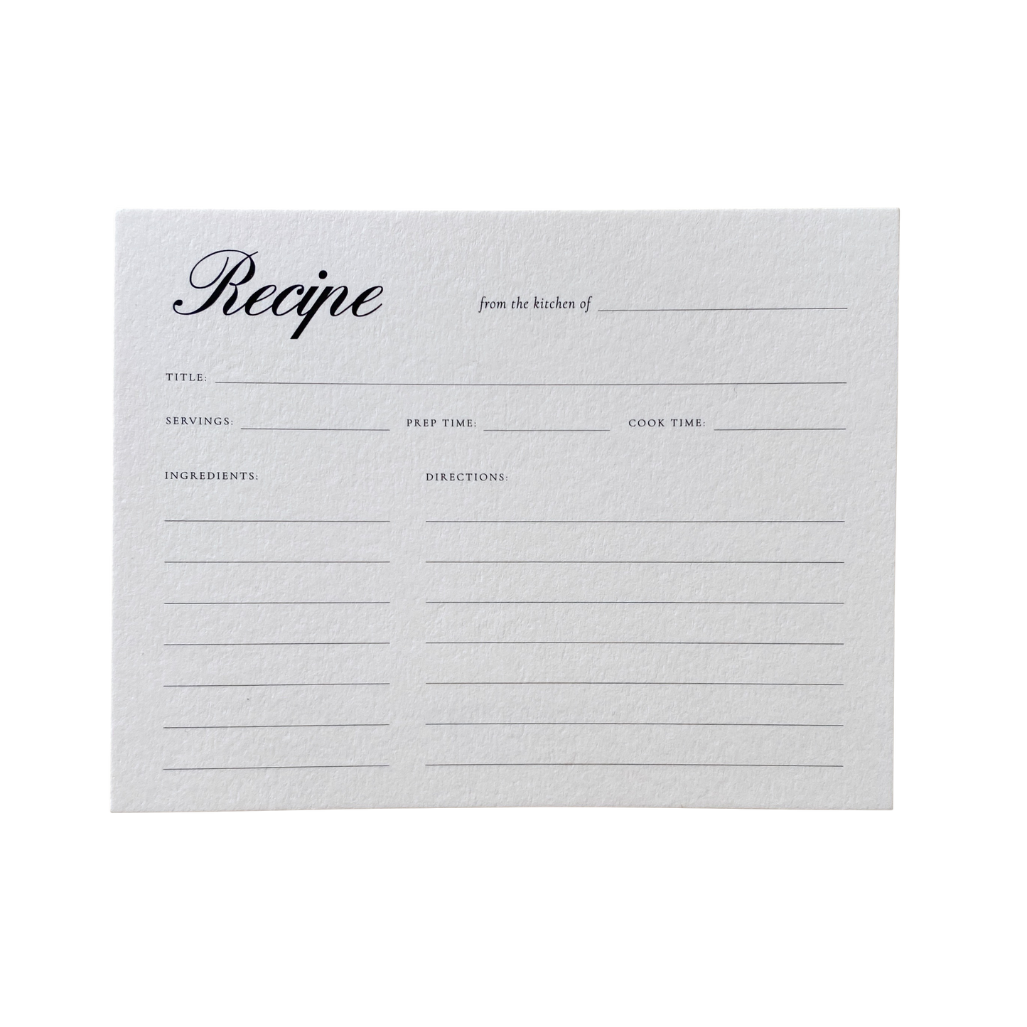 Recipe Card: Natural / Set of 12