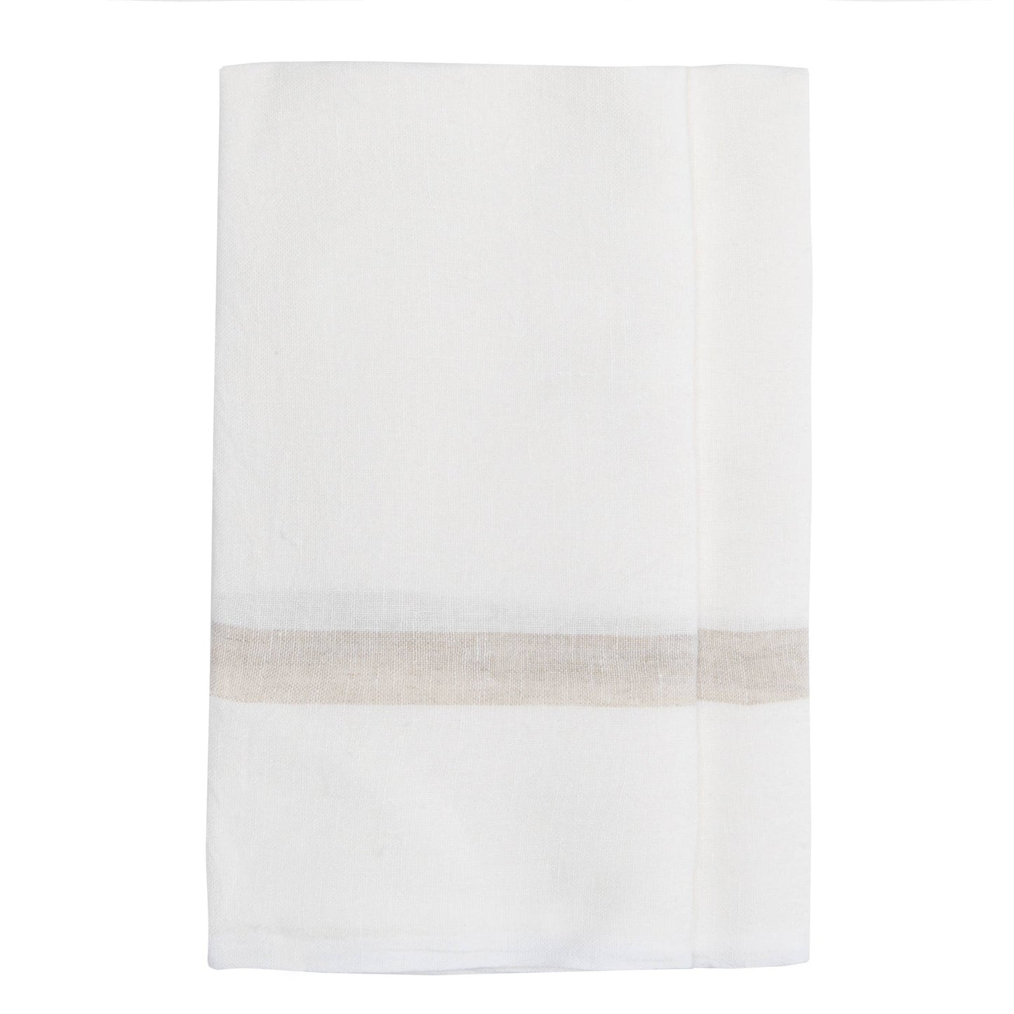 Laundered Linen Kitchen Towel White/Natural