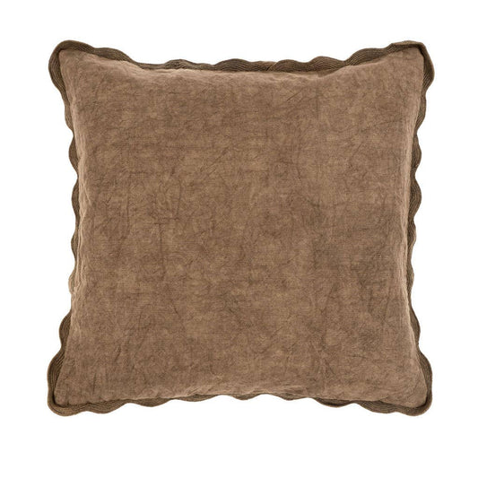 Scalloped Edge Pillow - Mink
