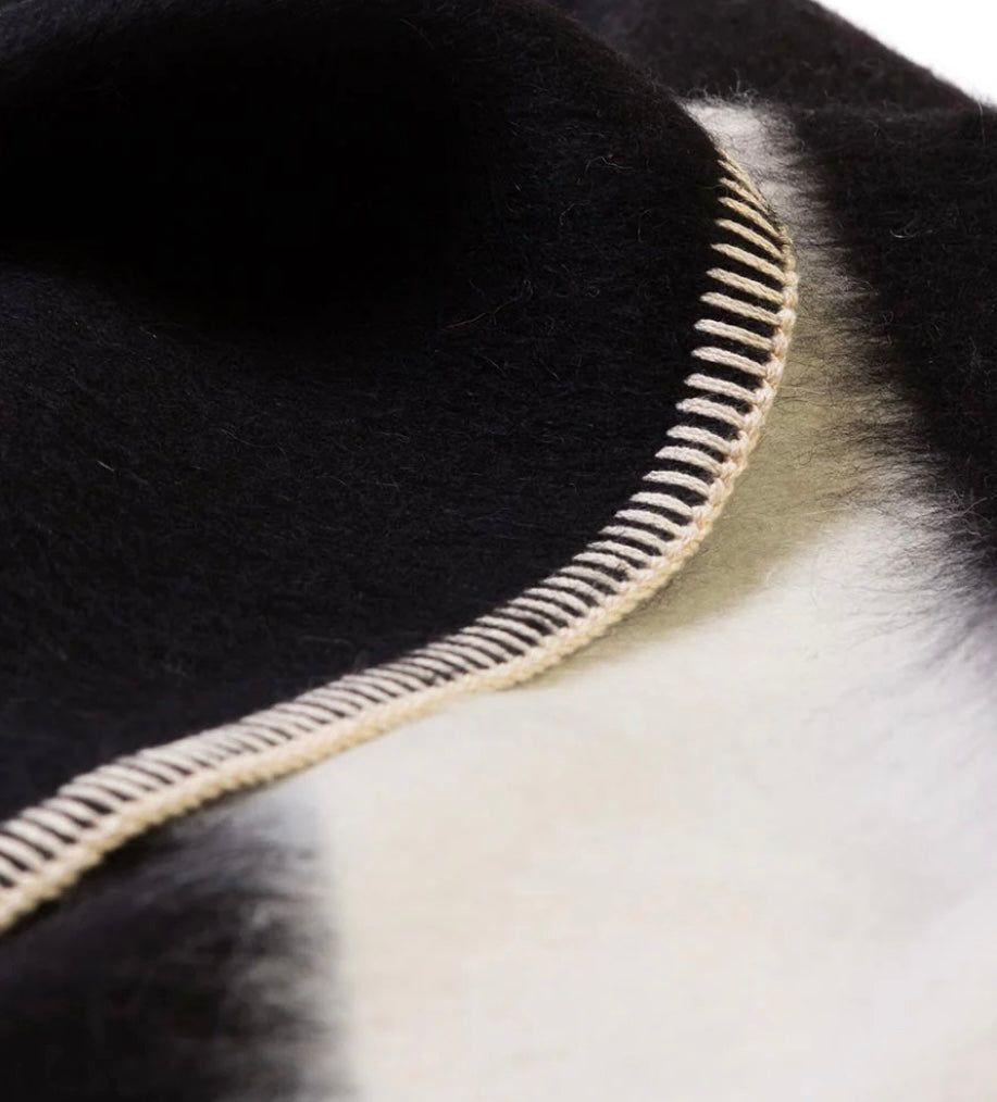 Siempre Throw Blanket Black w/ Ivory Stripe