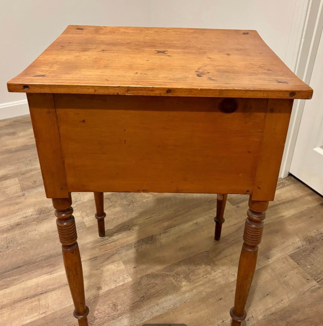 Antique New England Birds Eye Maple Side Table - In Store Pick-Up Only