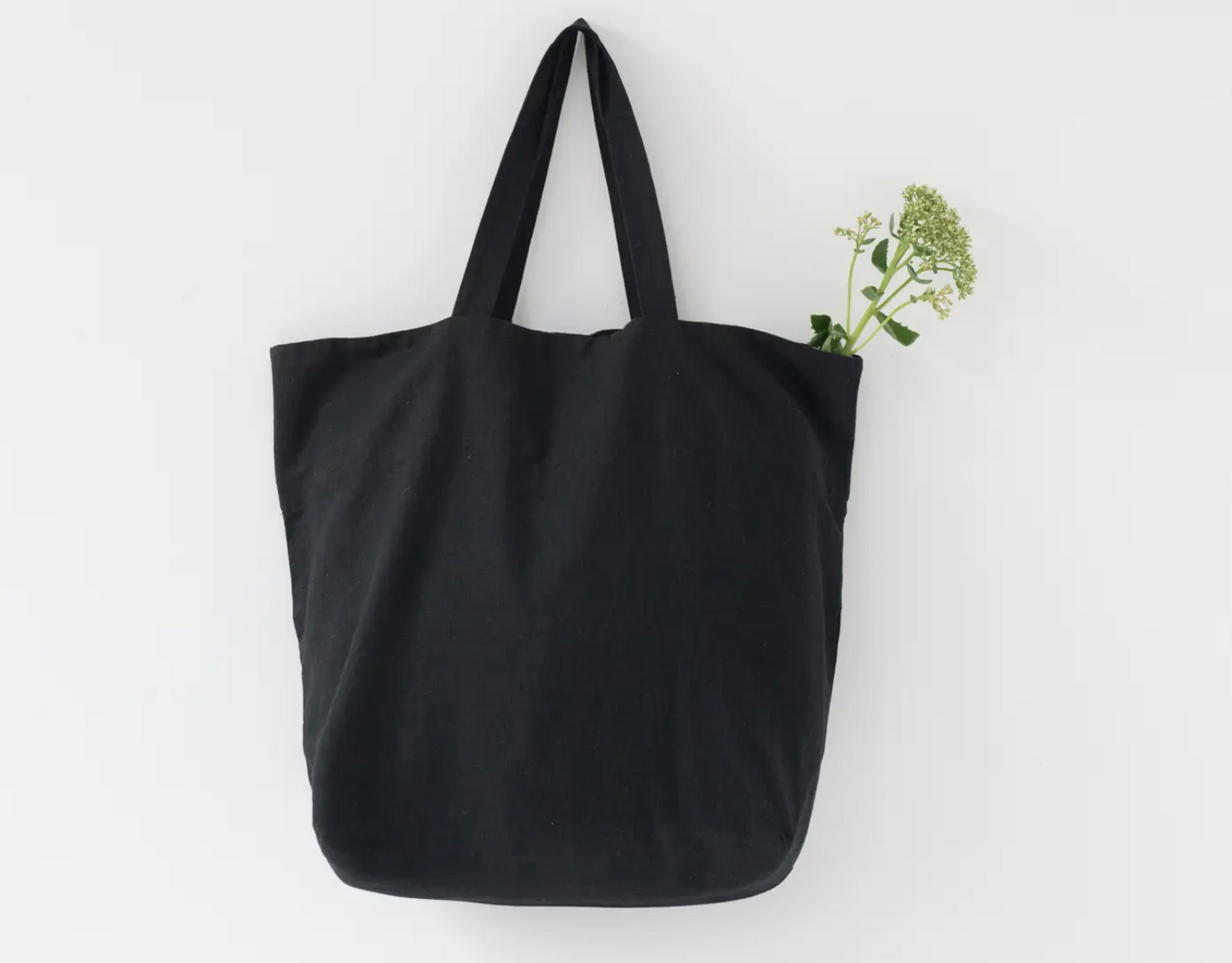 Large Linen Tote Bag - White / Navy / Natural / Black / Ash