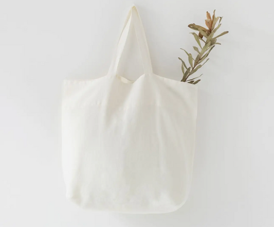 Large Linen Tote Bag - White / Navy / Natural / Black / Ash
