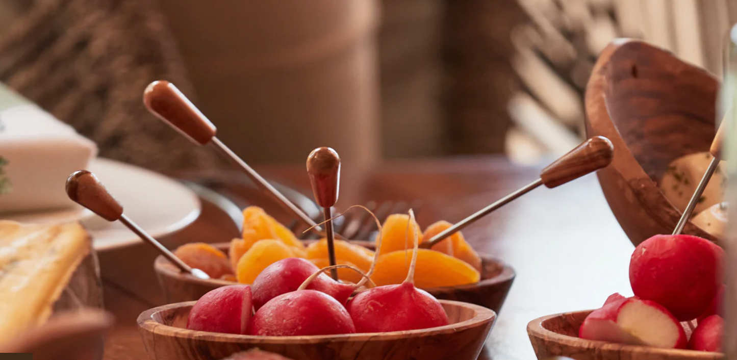 Italian Olivewood Aperitivo Forks