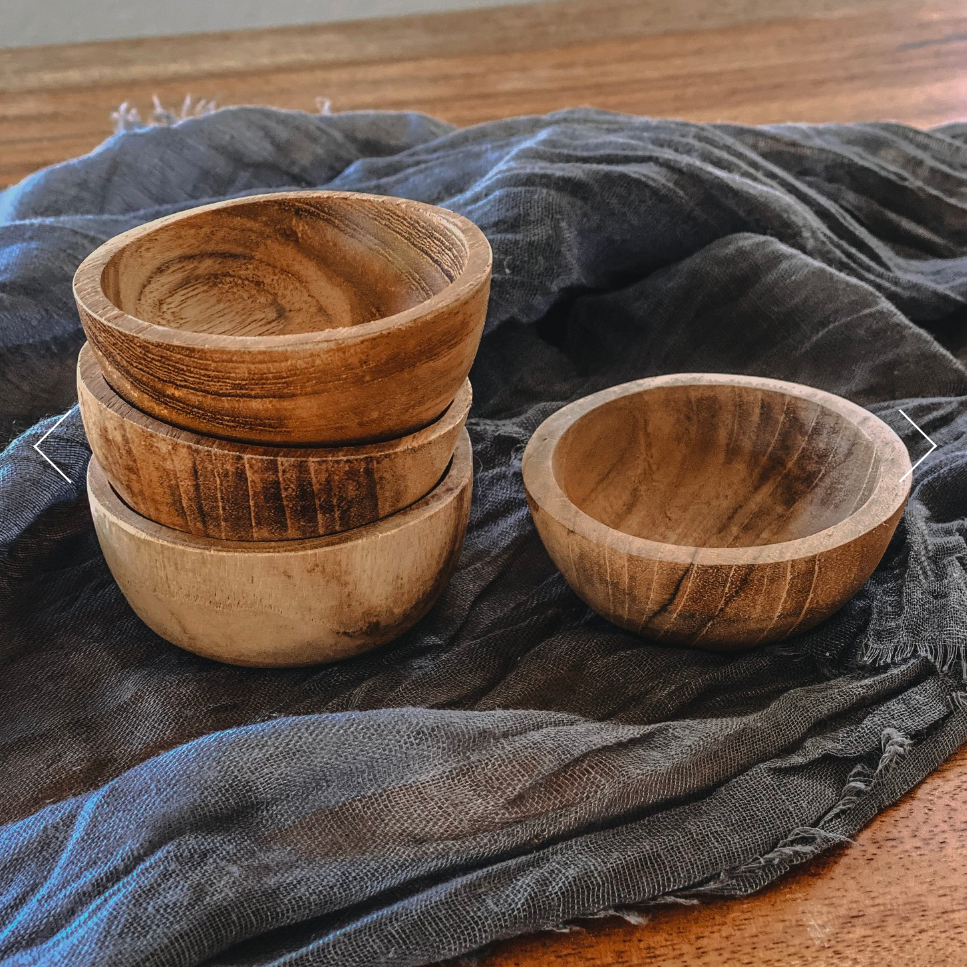 Mini Teak Condiment Bowl