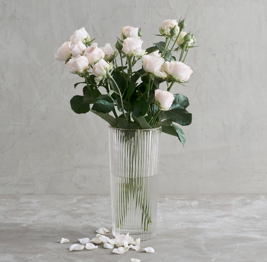 Pressed Clear Glass Column Vase