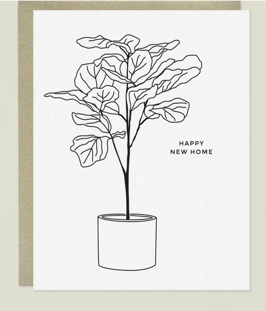 Fiddle Leaf Fig Tree New Home Greeting Card