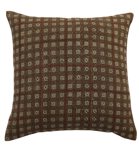 Titli Cocoa Block Print Pillow