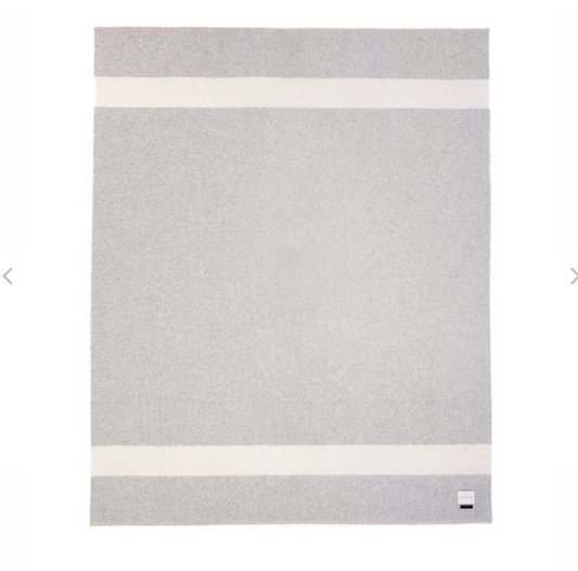 Siempre Throw Blanket /  Light Heather - White Stripes