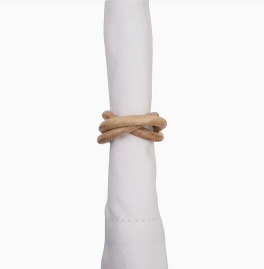 Natural Wood Triple Rings Napkin Rings