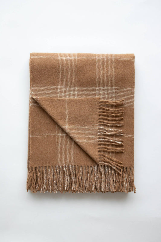 York Eco Alpaca Throw - Chestnut/ Ivory