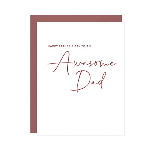 Awesome Dad Letterpress Father's Day Card