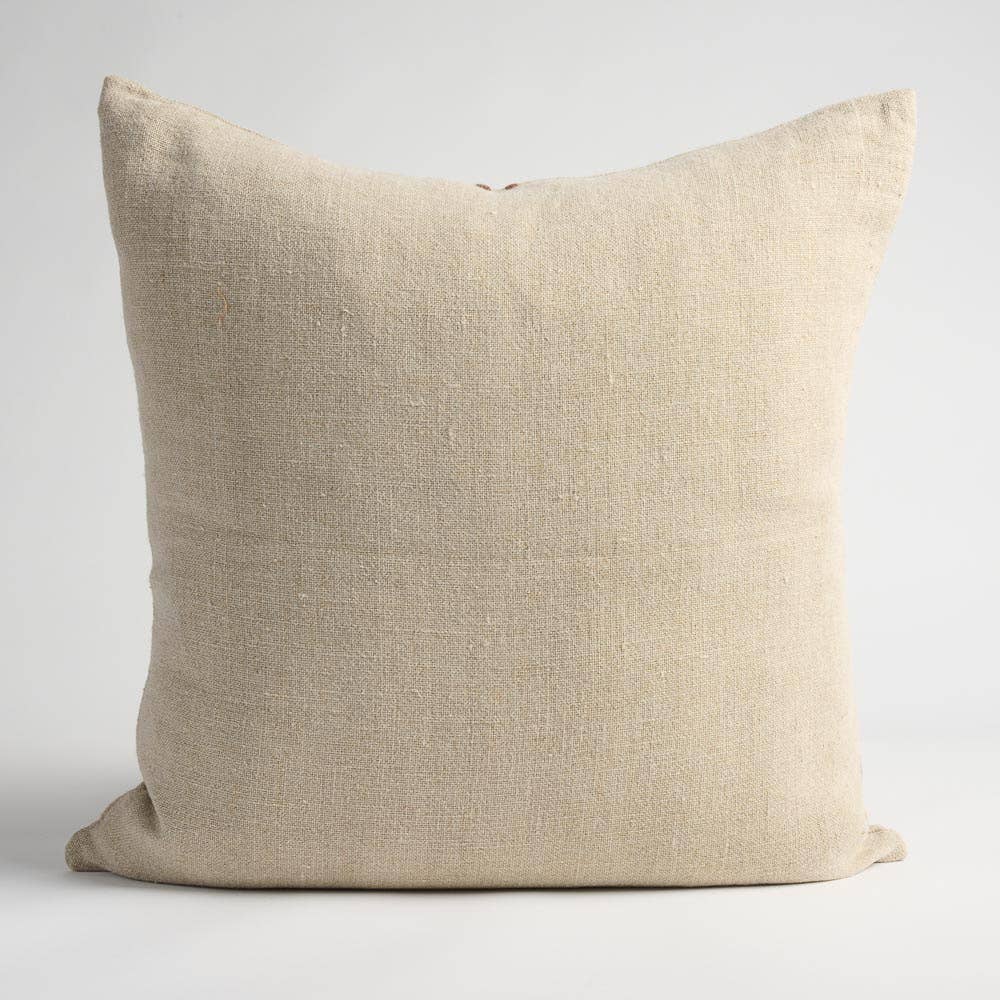 Orion Linen Pillow - Natural/Chocolate