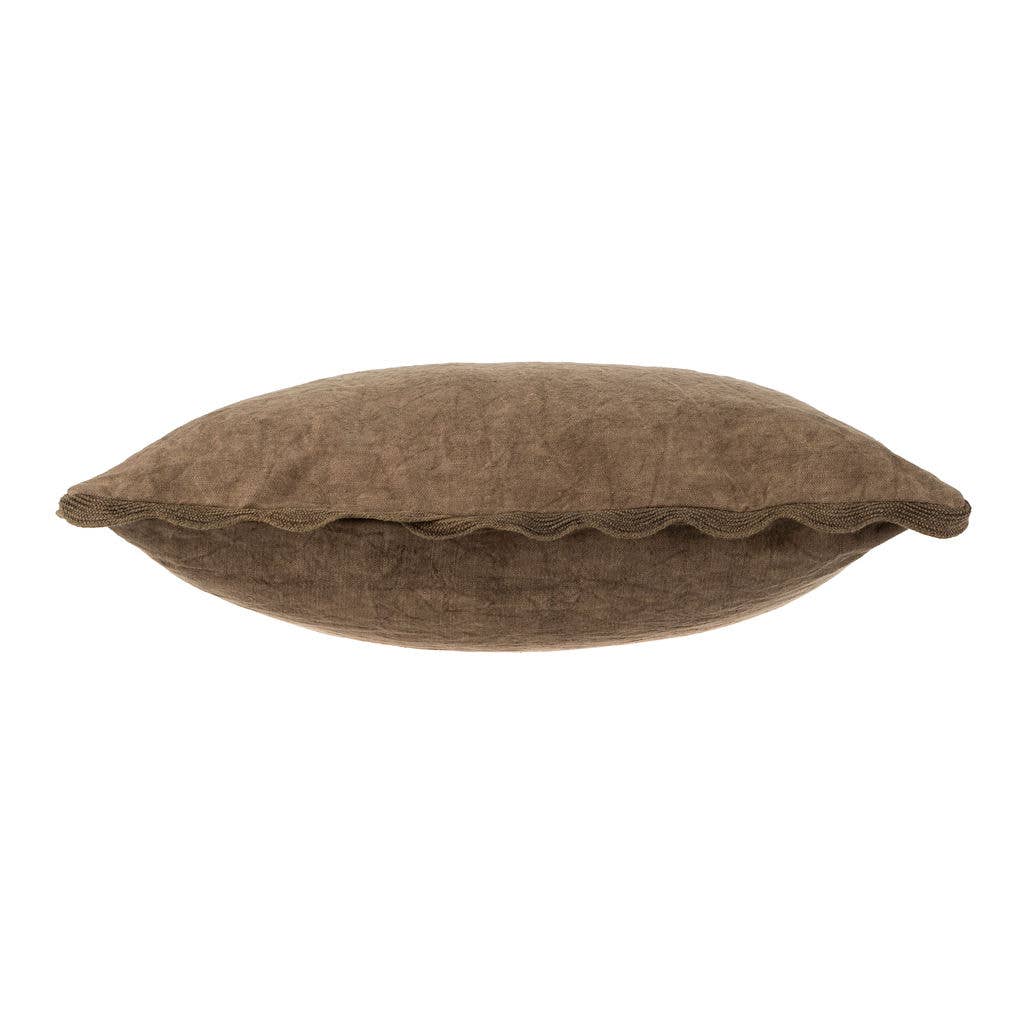 Scalloped Edge Pillow - Mink