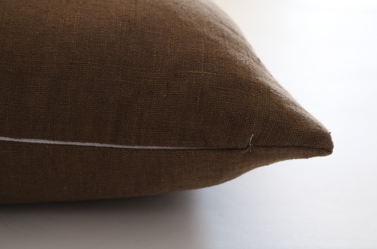 Mushroom Linen Pillow 22" X 22"