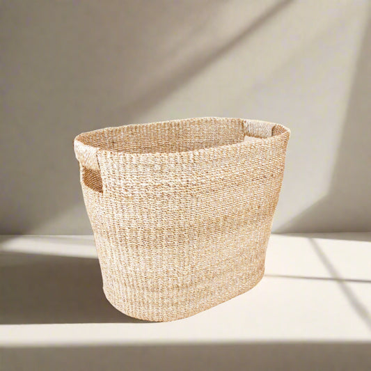 Natural Large Oval Woven Basket - Modern Baskets | LIKHA