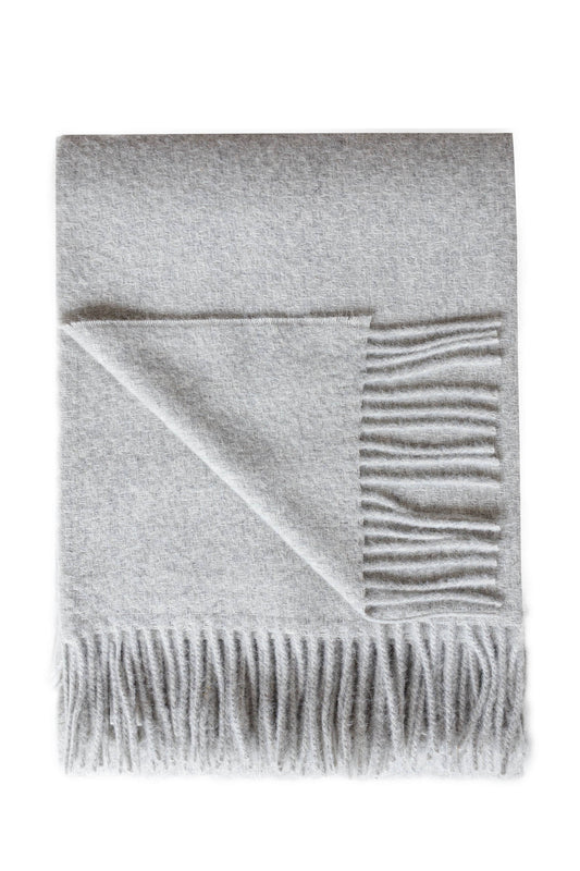 Cork Alpaca Wool Throw : Light Grey
