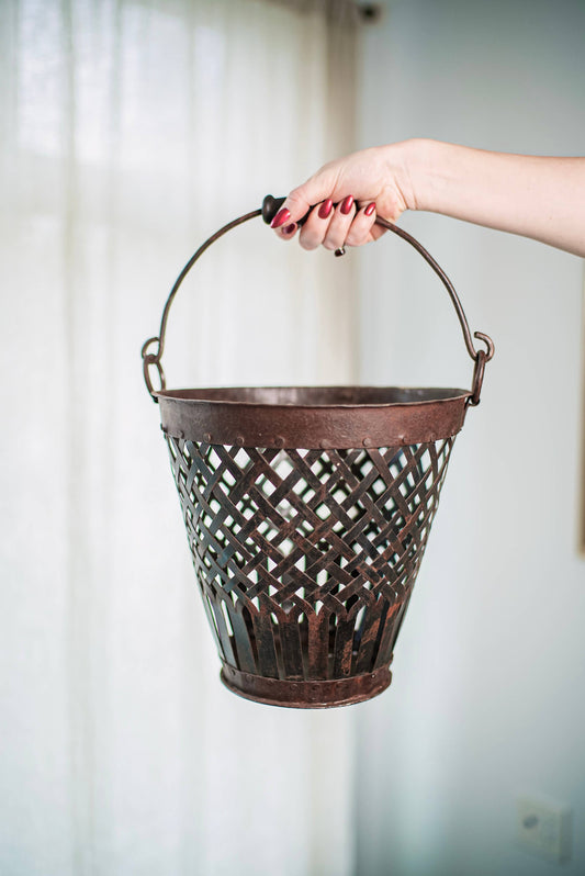 Vintage Iron Basket