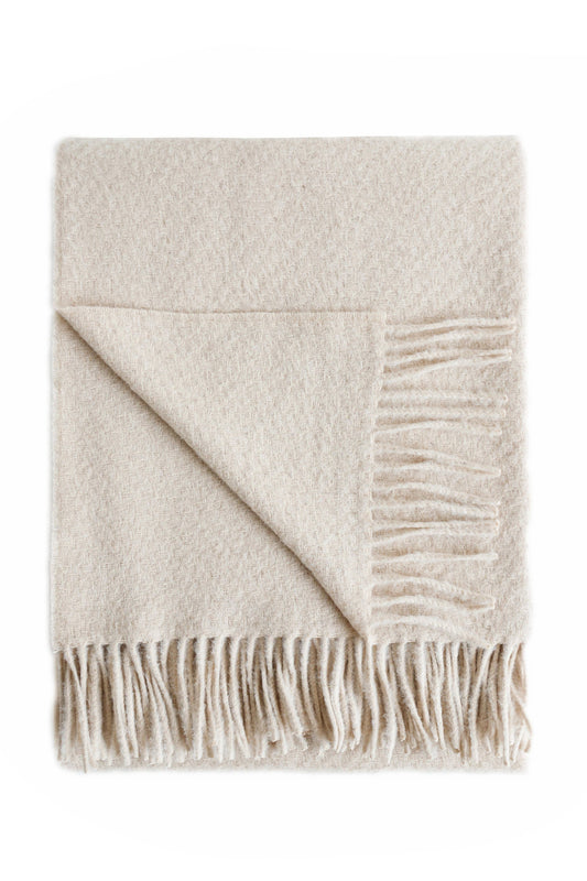 Cork Alpaca Wool Throw : Tan