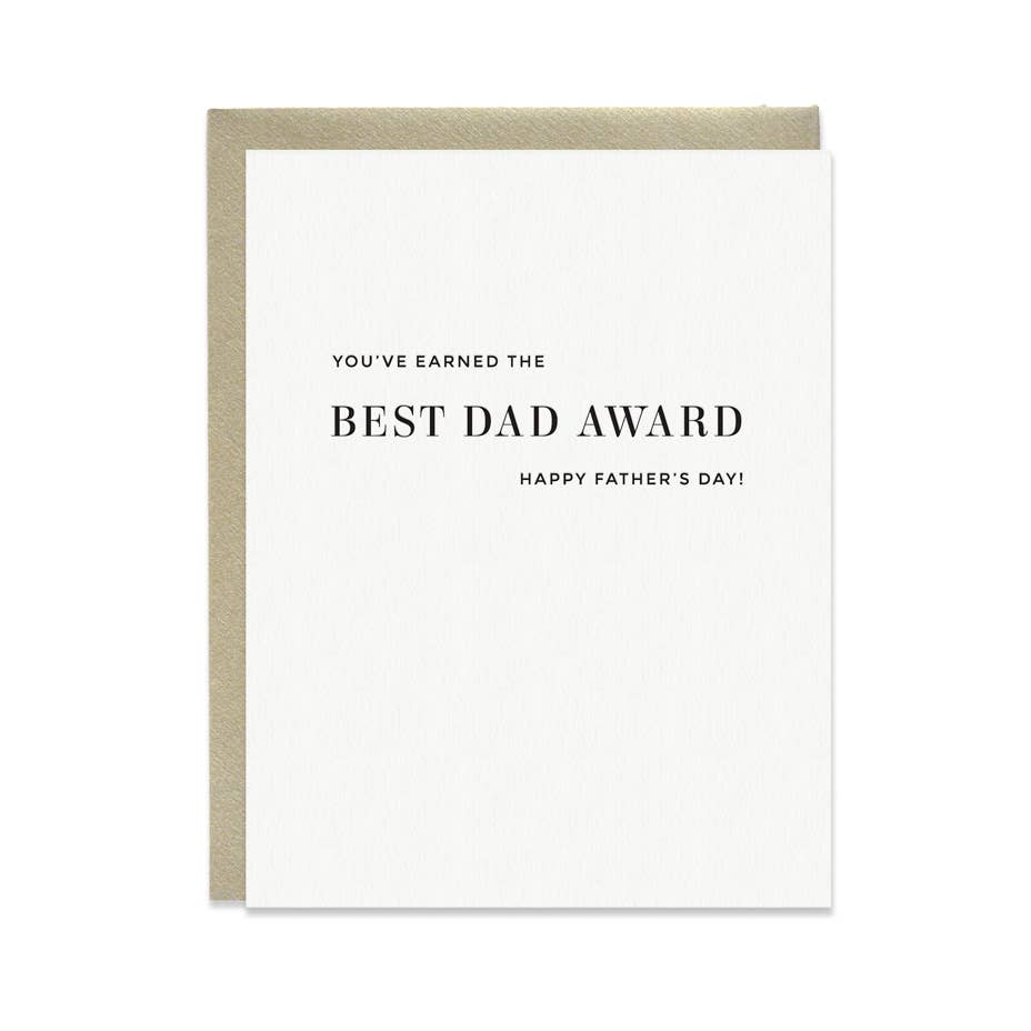 Best Dad Award Letterpress Father's Day Card