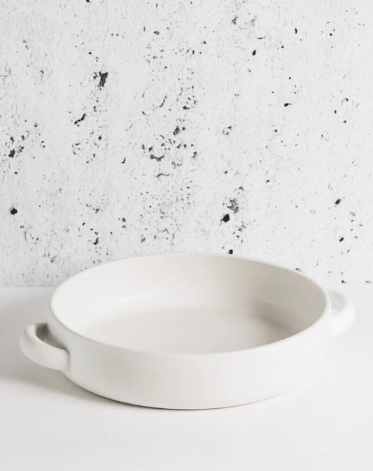 Stoneware Serving Plate w/Handles - Extra Large White