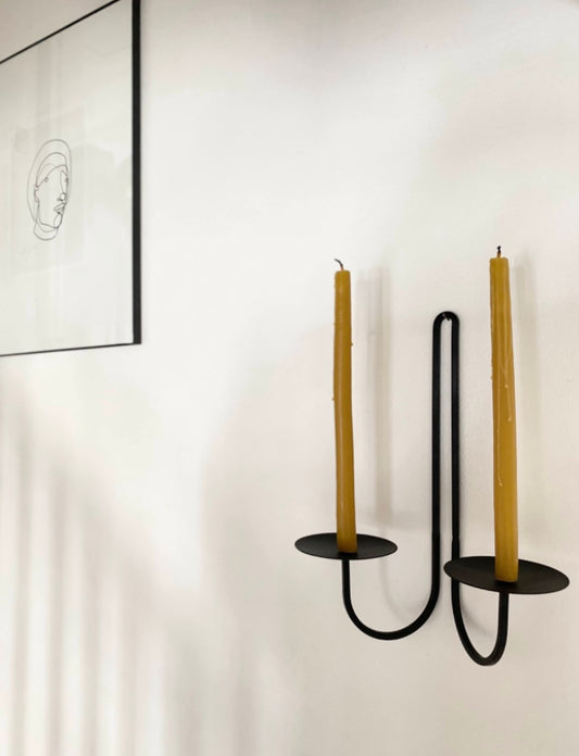Double Arm Iron Wall Candle Holder