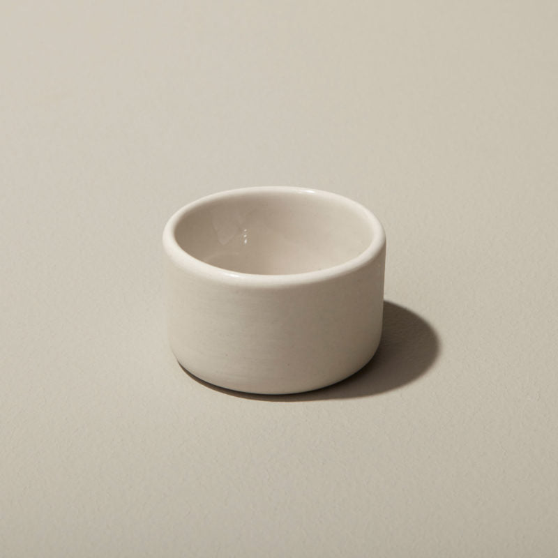 Salt Cellar - Stoneware Round Cellar - white