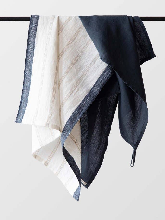 Maya Navy Stripe Kitchen Towel