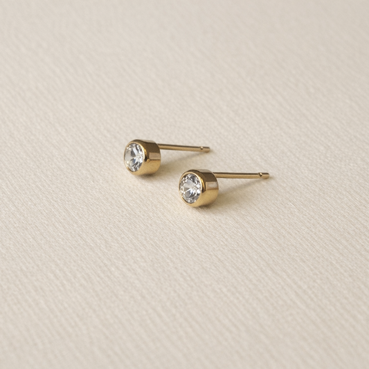 Aster Bezel Studs | Gold Fill