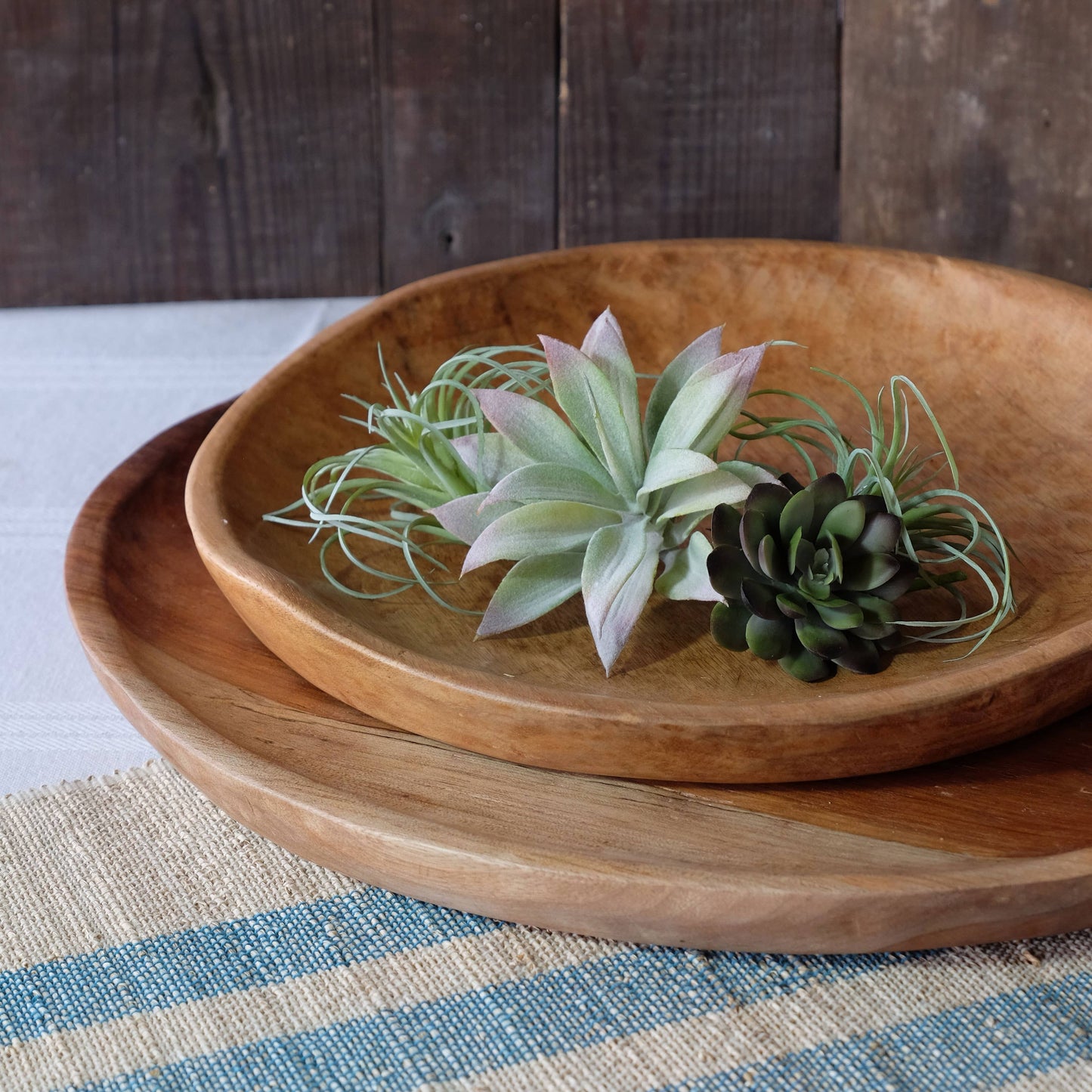 14" Ola Handmade Wood Platter Serving Tray, Home Décor