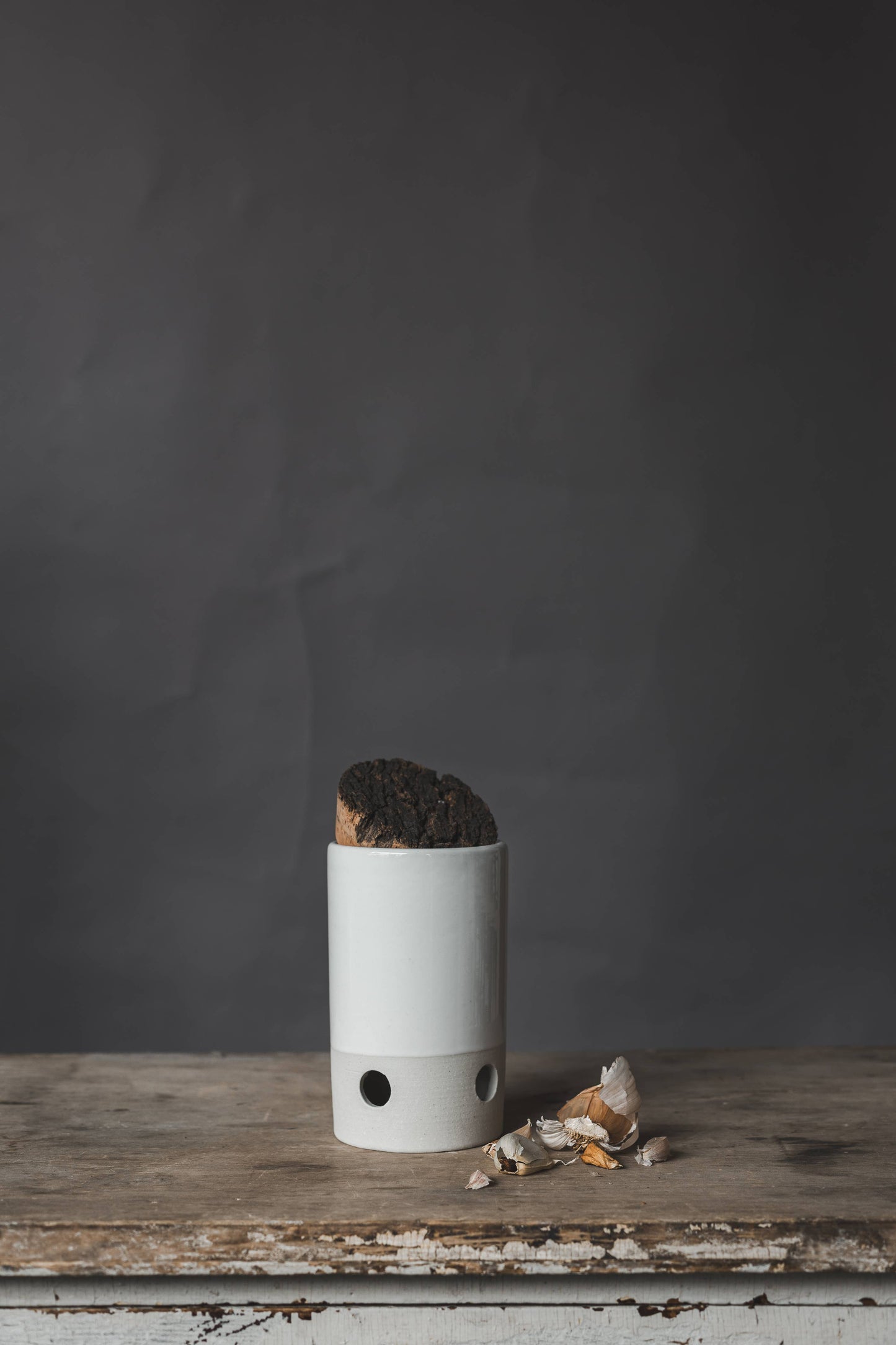 Garlic keeper/Garlic pot: White\ White