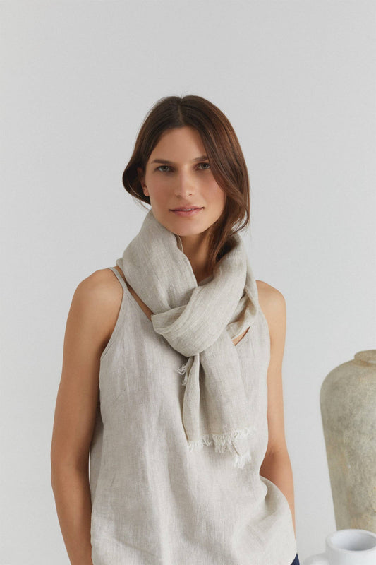 Melange Linen Woodbine Scarf