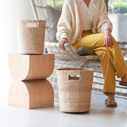 Natural Large Oval Woven Basket - Modern Baskets | LIKHA