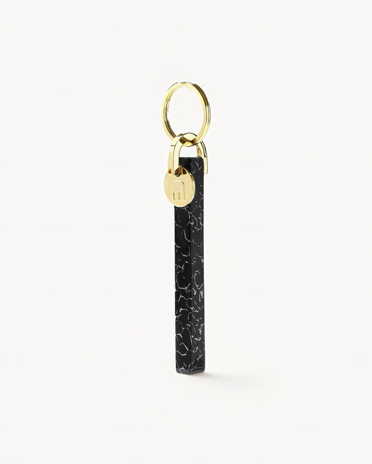 Bar Keychain in Black Marble